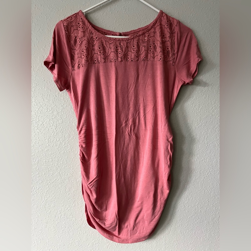Motherhood Maternity Ruched Short Sleeve Shirt